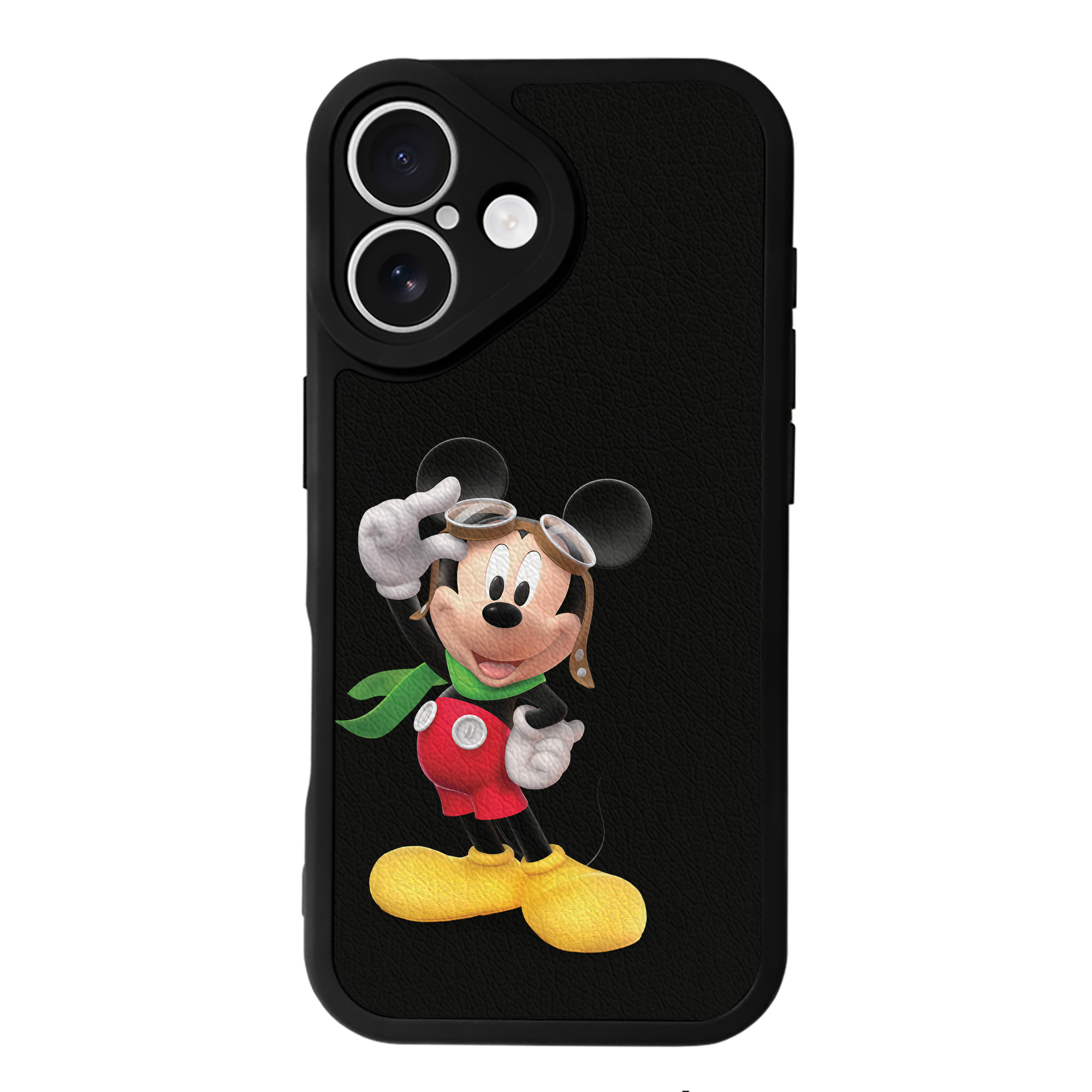 （画像用） ミッキーマウス Mickey Mouse 【iPhone 16シリーズ対応】シリコンスマホケース（レザー調） 材質：シリコン